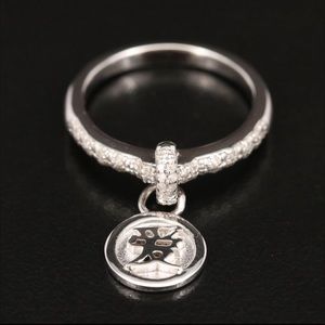 Eva LaRue Love charm Sterling Diamond Ring